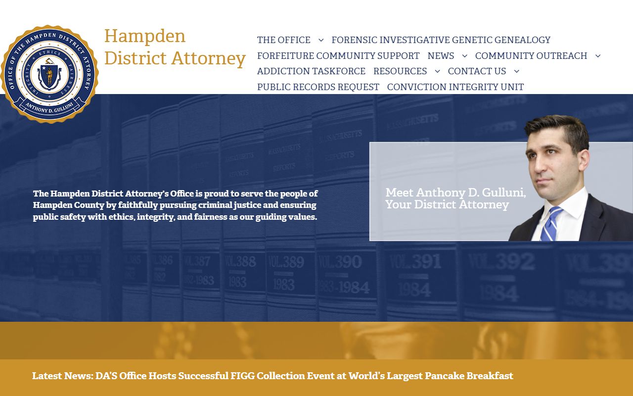 Hampden District Attorney site related to Hampden County arrest records