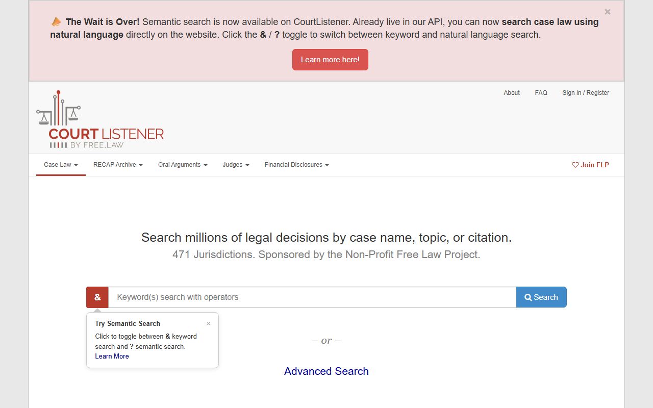 CourtListener free court opinion search for Hampden County court records