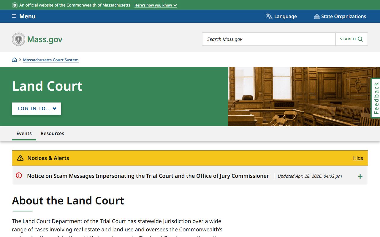 Massachusetts Land Court overview for Hampden County land records