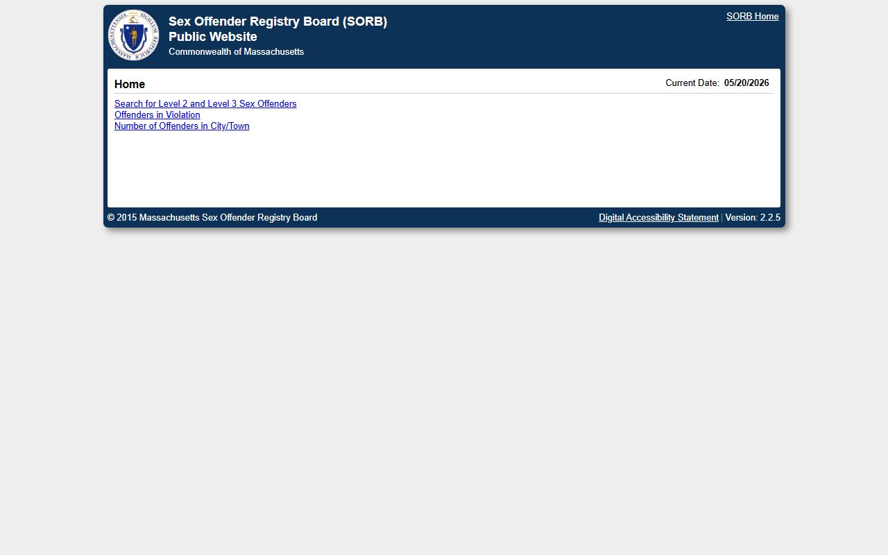 Massachusetts public sex offender search for Hampden County